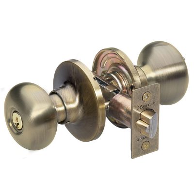 Jual Door Knob Masterlock BC0105KA4 Biscuit Style Antique Brass