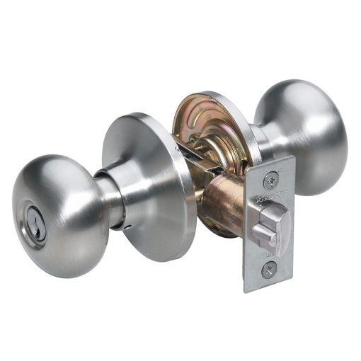 Jual Door Knob Masterlock SLL0115 Straight Style Lever Satin Nickel